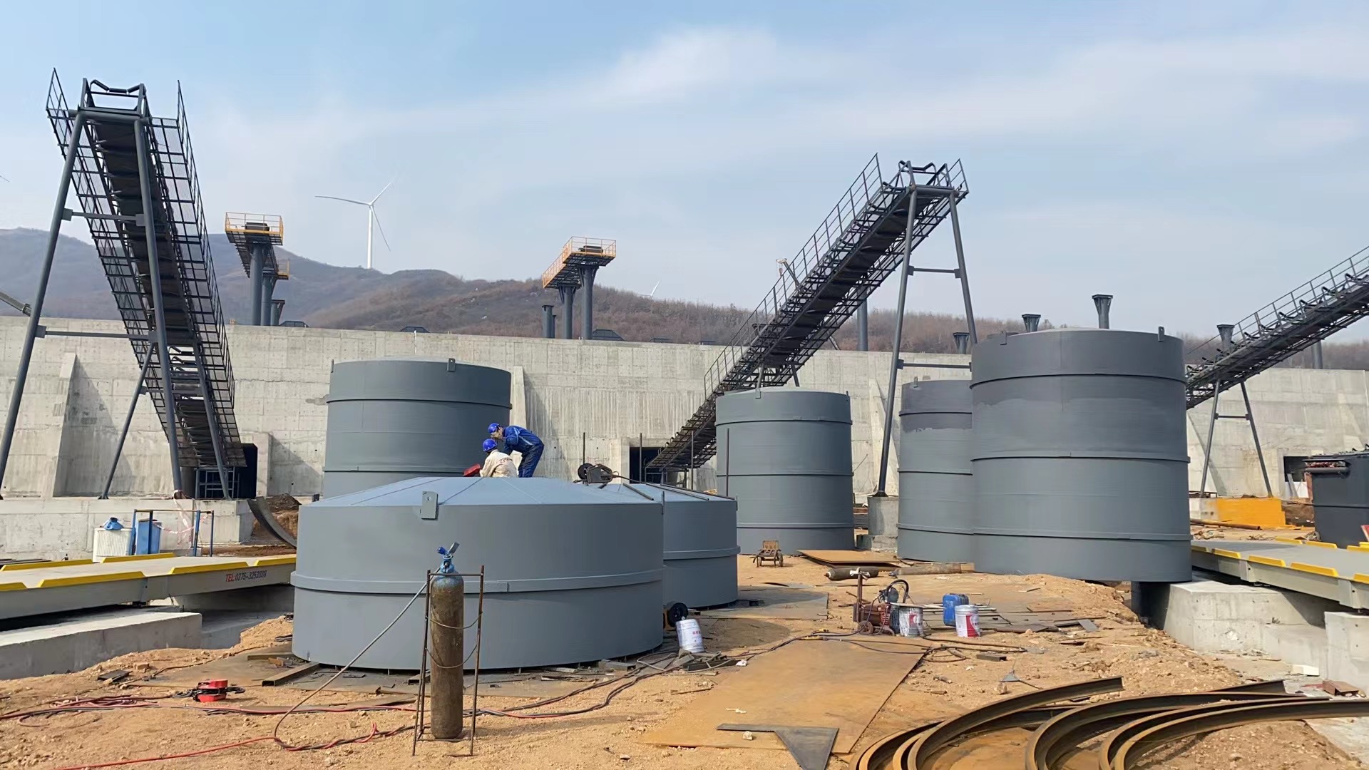 漳州骨料钢板仓河南项目大型骨料仓生产线进度